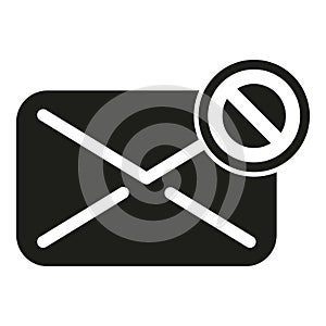 Email blacklist icon simple vector. Business user