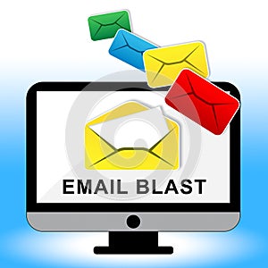 Email Blast Newsletter Promotion Delivering 3d Illustration