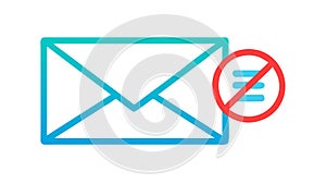Email Blocked or Message Prohibited Icon, vector design Generative AI