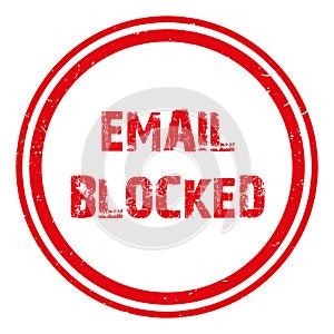 email blocked stamp on white