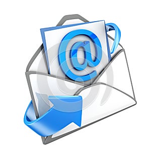 Email blue, isolated symbol