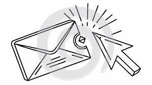 Email Click Notification. Digital Message Interaction Vector. vector design Generative AI