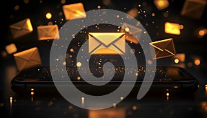 an email client on a transparent tablet