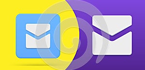 Email closed envelope button logo emblem for online alert notification 3d icon vector illustration