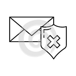 Email cloud global internet icon, remote send web message computer technology, data outline flat vector illustration, isolated on