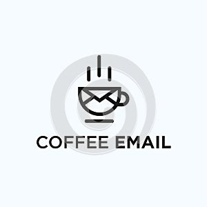 email coffee logo design vector illustration