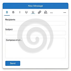 Email composer interface isolated on white background