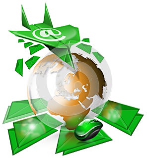 Email Concept With Paper Airplane