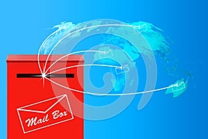 Email Concept, Red Mail Box