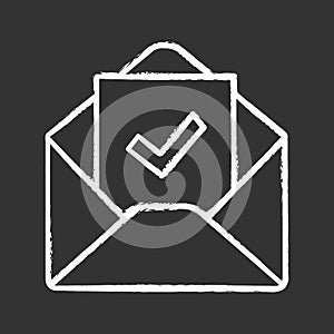 Email confirmation chalk icon photo