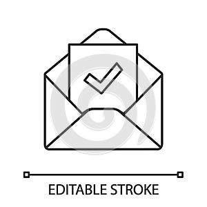 Email confirmation linear icon photo