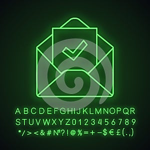 Email confirmation neon light icon photo