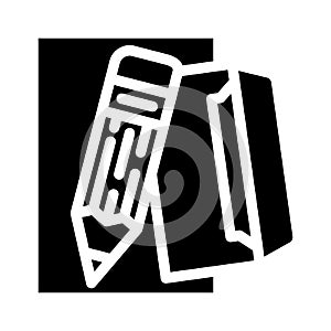 email copywriting glyph icon vector illustration