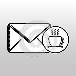 Email cup coffee breakfast icon