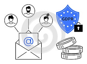Email Data Management with GDPR Compliance and Online Security Concept
