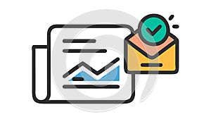 Email Data Report Icon, vector design Generative AI