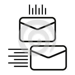 Email delivery icons. Sent and received mail symbols. Inbox message indication. Vector illustration. EPS 10. photo