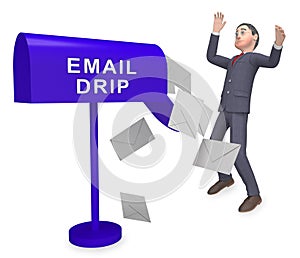 Email Drip Marketing Newsletter Outreach 3d Rendering