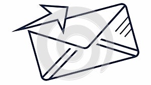 Email envelope with arrow icon for sending messages vector design Generative AI