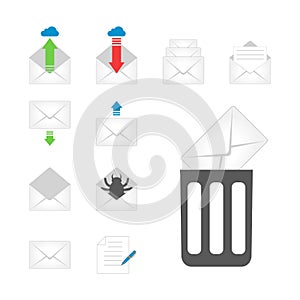 Email envelope cover icons communication and office correspondence blank cover address design paper empty card business