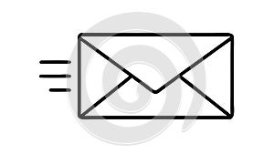 Email Envelope with Fast Send Lines Vector Icon, vector design Generative AI