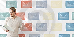 Email Envelope Global Communication Icon Concept