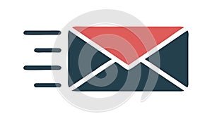 Email Envelope Icon with Lines for Message Content, vector design Generative AI