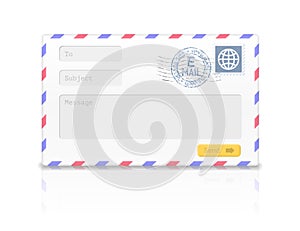 Email envelope isolated on white background.