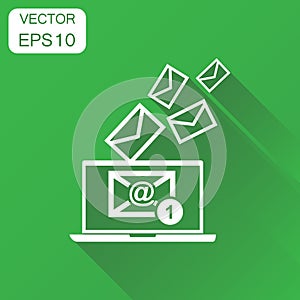 Email envelope message on laptop icon. Business concept e-mail i