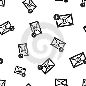 Email envelope message seamless pattern background icon. Business flat vector illustration. Mail sign symbol pattern.
