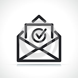 Email envelope open with ckeckmark