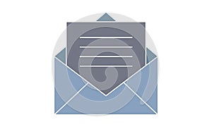 Email, envelope, open envelope, opened email icon. Illustration isolated for graphic and web design.