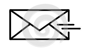 Email Envelope with Send Arrow Icon Message Dispatch, vector design Generative AI