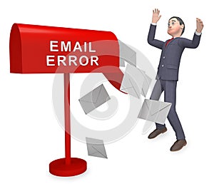 Email Fail Error Send Trouble 3d Rendering