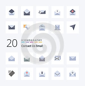 20 Email Flat Color icon Pack like email mail email email mail