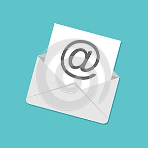 Email flat design. Email illustration icon symbol