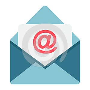 Email flat icon, envelope and website