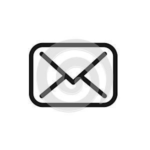 Email flat icon. Message vector illustration, Outline envelope sign isolated on the white background