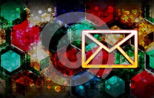Email icon abstract 3d colorful hexagon isometric design illustration background