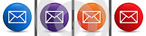 Email icon abstract halftone round button set