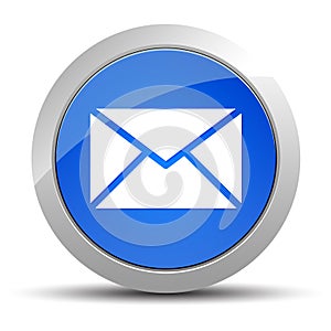 Email icon blue round button illustration