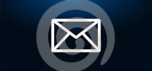 Email icon crystal blue banner background