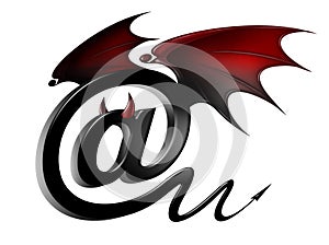 Email icon with diabolical elements