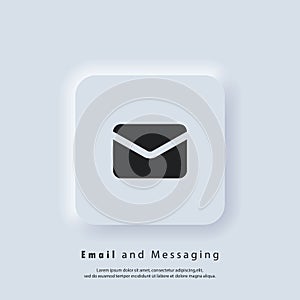 Email Icon. Envelope. Newsletter logo. Email and messaging icons. Email marketing campaign. Vector EPS 10. UI icon. Neumorphic UI