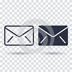 Email icon Flat. Outline email icon