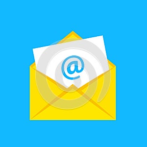 Email icon. Flat style - stock vector
