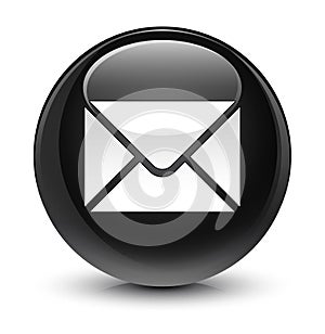 Email icon glassy black round button