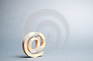 Email icon on gray background. internet correspondence, communication on the Internet. Contacts for business. Establishing photo
