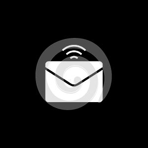 Email icon isolated on dark background