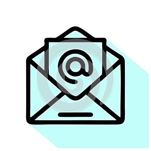 Email icon isolated on white background. Email icon in trendy design style